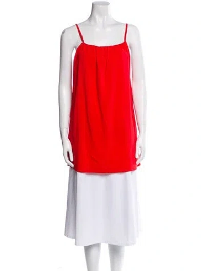 Pre-owned Alice And Olivia Square Neckline Sleeveless Tunic In Red