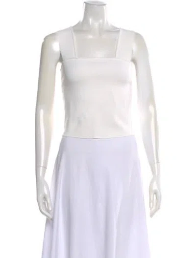 Pre-owned Alice And Olivia Square Neckline Sweater In White
