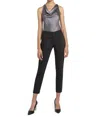 Alice And Olivia Stacey Slim Stretch Cotton Blend Trousers In Black