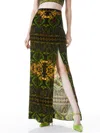 Alice And Olivia Stephine Printed Velvet Maxi Skirt In Rendezvous/multi