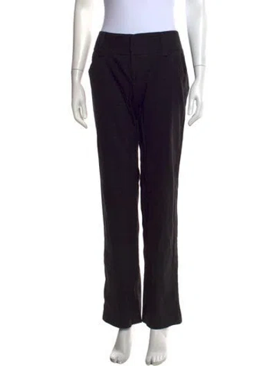 Pre-owned Alice And Olivia Straight Leg Pants In Black