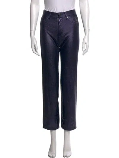 Pre-owned Alice And Olivia Straight Leg Pants In Blue