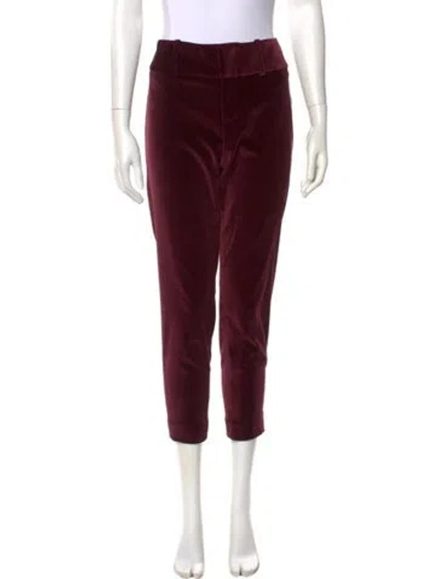 Pre-owned Alice And Olivia Straight Leg Pants In Burgundy