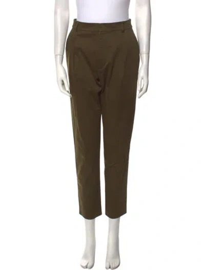 Pre-owned Alice And Olivia Straight Leg Pants In Green