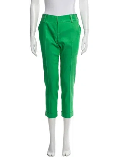 Pre-owned Alice And Olivia Straight Leg Pants In Green