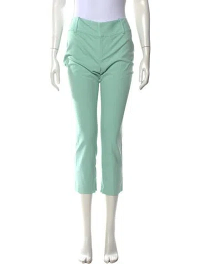 Pre-owned Alice And Olivia Straight Leg Pants In Green