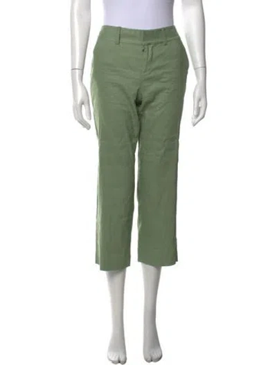 Pre-owned Alice And Olivia Straight Leg Pants In Green