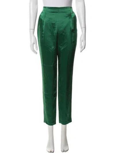Pre-owned Alice And Olivia Straight Leg Pants In Green
