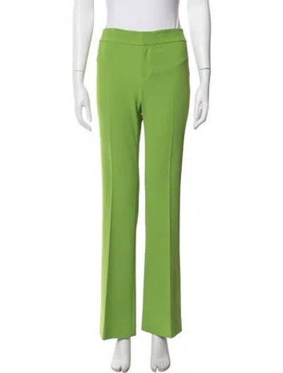 Pre-owned Alice And Olivia Straight Leg Pants In Green