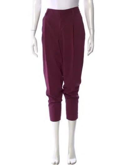 Pre-owned Alice And Olivia Straight Leg Pants In Purple