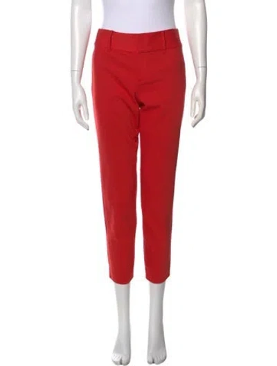 Pre-owned Alice And Olivia Straight Leg Pants In Red