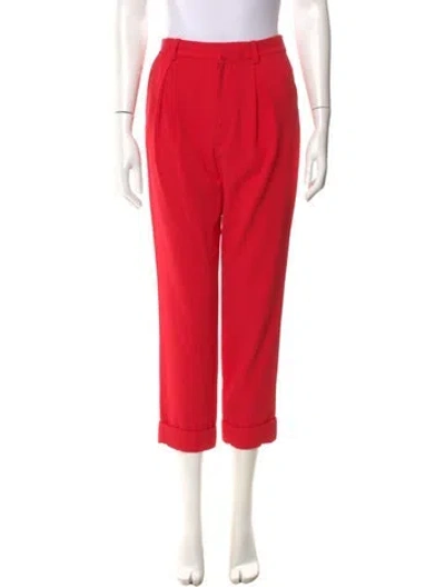 Pre-owned Alice And Olivia Straight Leg Pants In Red