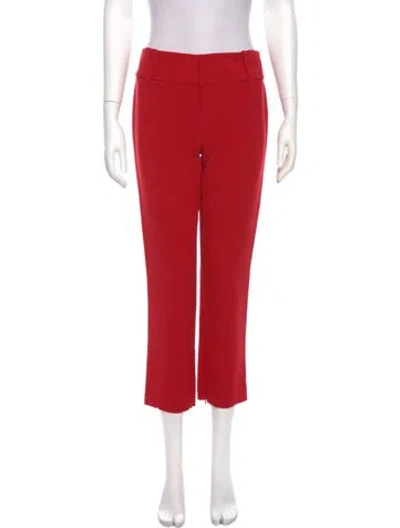 Pre-owned Alice And Olivia Straight Leg Pants In Red