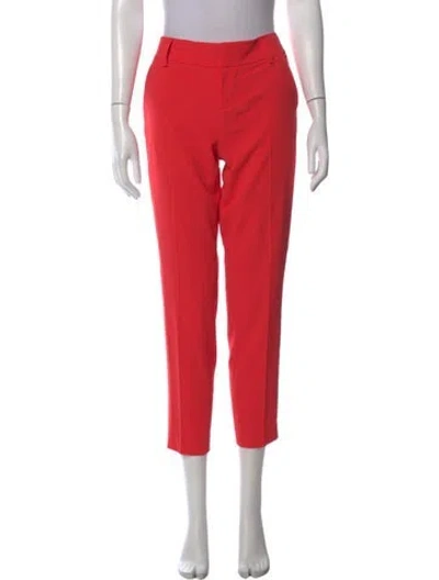 Pre-owned Alice And Olivia Straight Leg Pants In Red