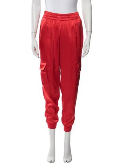 Pre-owned Alice And Olivia Straight Leg Pants In Red