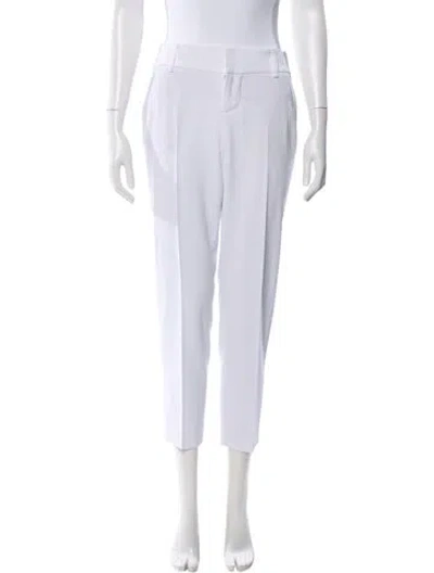 Pre-owned Alice And Olivia Straight Leg Pants In White