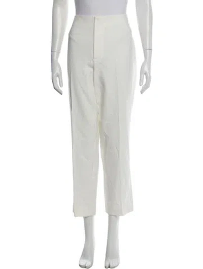 Pre-owned Alice And Olivia Straight Leg Pants In White