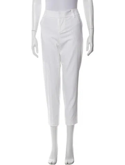 Pre-owned Alice And Olivia Straight Leg Pants In White