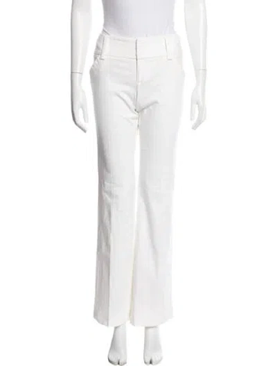Pre-owned Alice And Olivia Straight Leg Pants In White