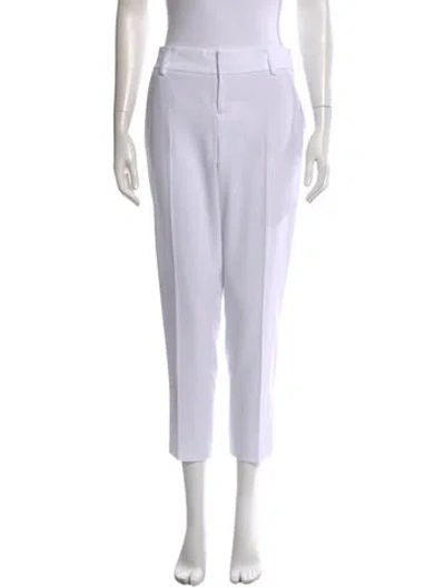 Pre-owned Alice And Olivia Straight Leg Pants In White