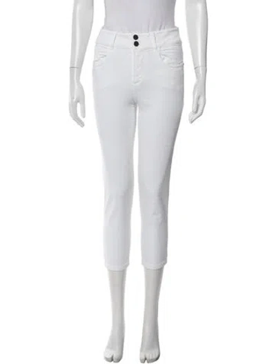 Pre-owned Alice And Olivia Straight Leg Pants In White