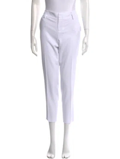 Pre-owned Alice And Olivia Straight Leg Pants In White