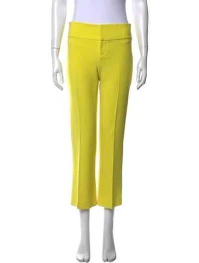 Pre-owned Alice And Olivia Straight Leg Pants In Yellow