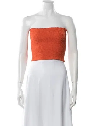 Pre-owned Alice And Olivia Strapless Crop Top In Orange