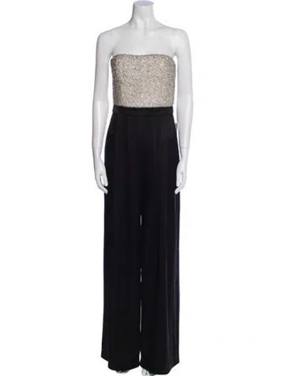 Pre-owned Alice And Olivia Strapless Jumpsuit In Black