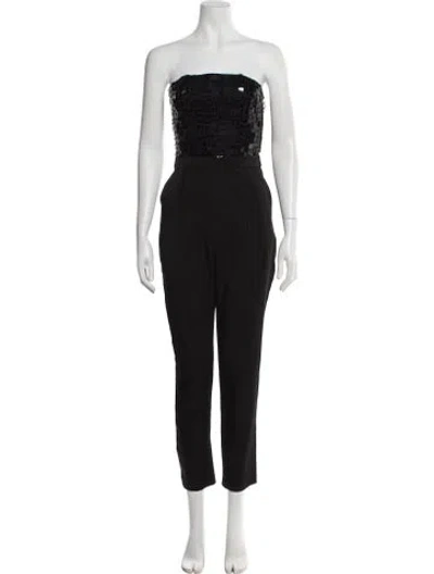 Pre-owned Alice And Olivia Strapless Jumpsuit In Black