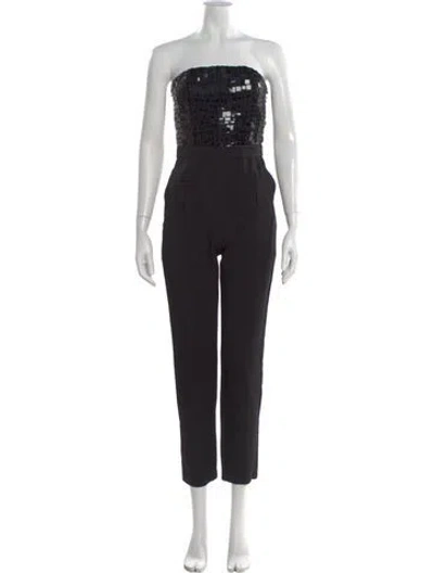 Pre-owned Alice And Olivia Strapless Jumpsuit In Black