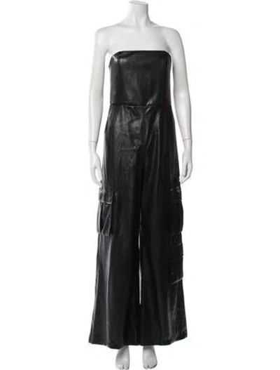 Pre-owned Alice And Olivia Strapless Jumpsuit In Black