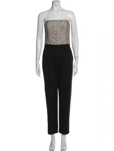 Pre-owned Alice And Olivia Strapless Jumpsuit In Black