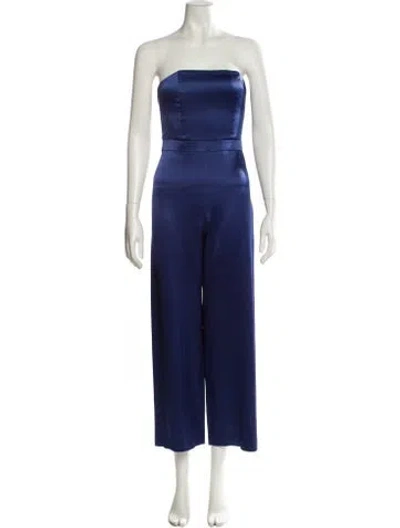 Pre-owned Alice And Olivia Strapless Jumpsuit In Blue