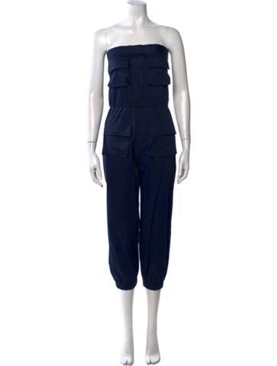 Pre-owned Alice And Olivia Strapless Jumpsuit In Blue