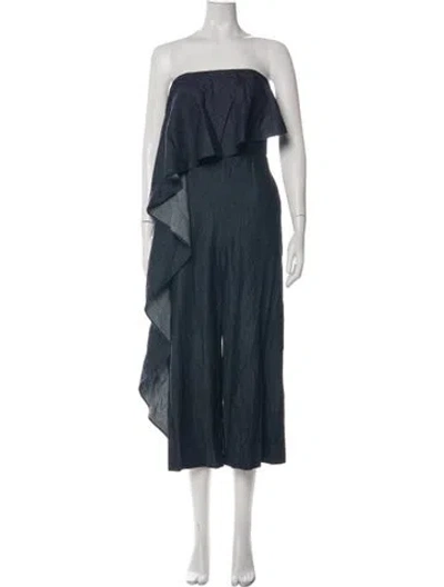 Pre-owned Alice And Olivia Strapless Jumpsuit In Blue