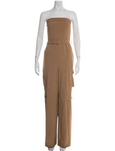 Pre-owned Alice And Olivia Strapless Jumpsuit In Brown