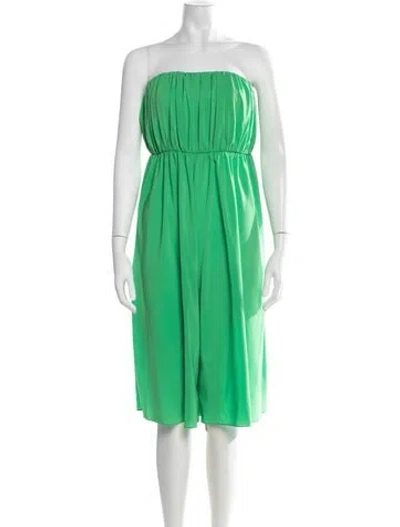 Pre-owned Alice And Olivia Strapless Jumpsuit In Green