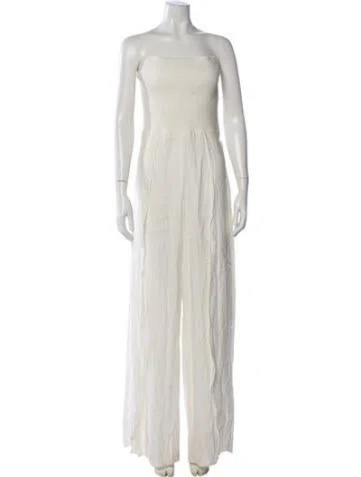 Pre-owned Alice And Olivia Strapless Jumpsuit In Neutral