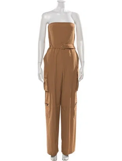 Pre-owned Alice And Olivia Strapless Jumpsuit In Neutrals