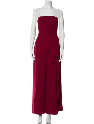 Pre-owned Alice And Olivia Strapless Jumpsuit In Red