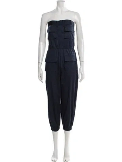 Pre-owned Alice And Olivia Strapless Jumpsuit W/ Tags In Blue