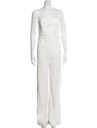 Pre-owned Alice And Olivia Strapless Jumpsuit In White