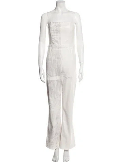 Pre-owned Alice And Olivia Strapless Jumpsuit In White