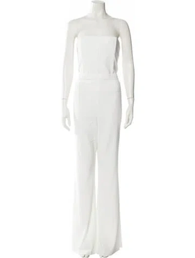 Pre-owned Alice And Olivia Strapless Jumpsuit In White