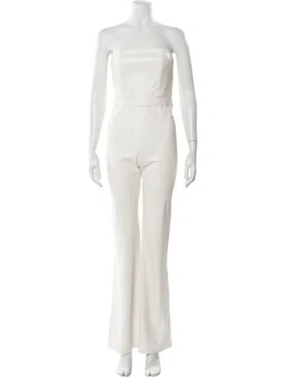 Pre-owned Alice And Olivia Strapless Jumpsuit In White