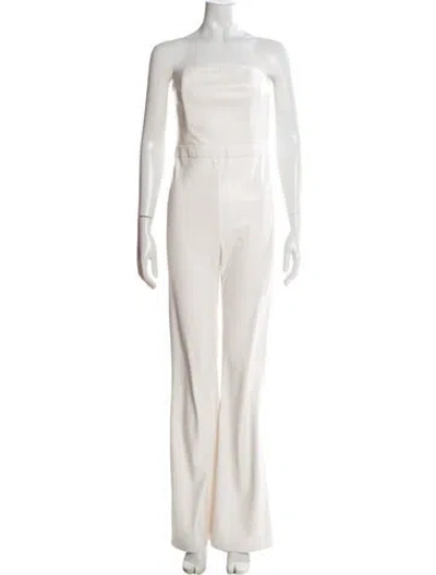 Pre-owned Alice And Olivia Strapless Jumpsuit In White