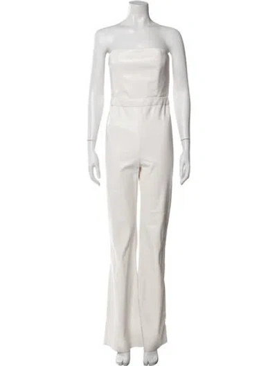 Pre-owned Alice And Olivia Strapless Jumpsuit In White