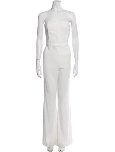 Pre-owned Alice And Olivia Strapless Jumpsuit In White