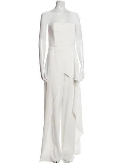 Pre-owned Alice And Olivia Strapless Jumpsuit In White